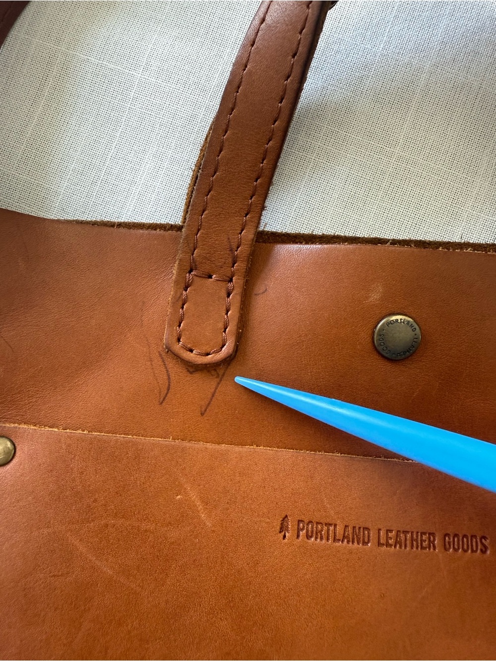 Portland Leather Goods Mini Crossbody Tote HONEY - Picture 8 of 10